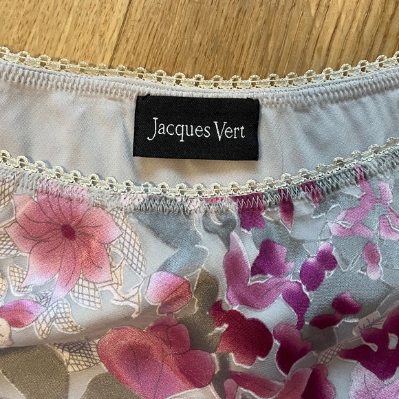 Jacques Vert Purple Floral Silk Blend Flared Skirt - Picture 2 of 10